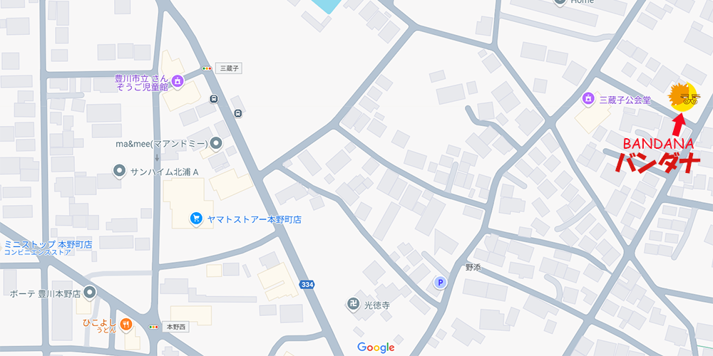 インド料理テイクアウト専門店バンダナの地図